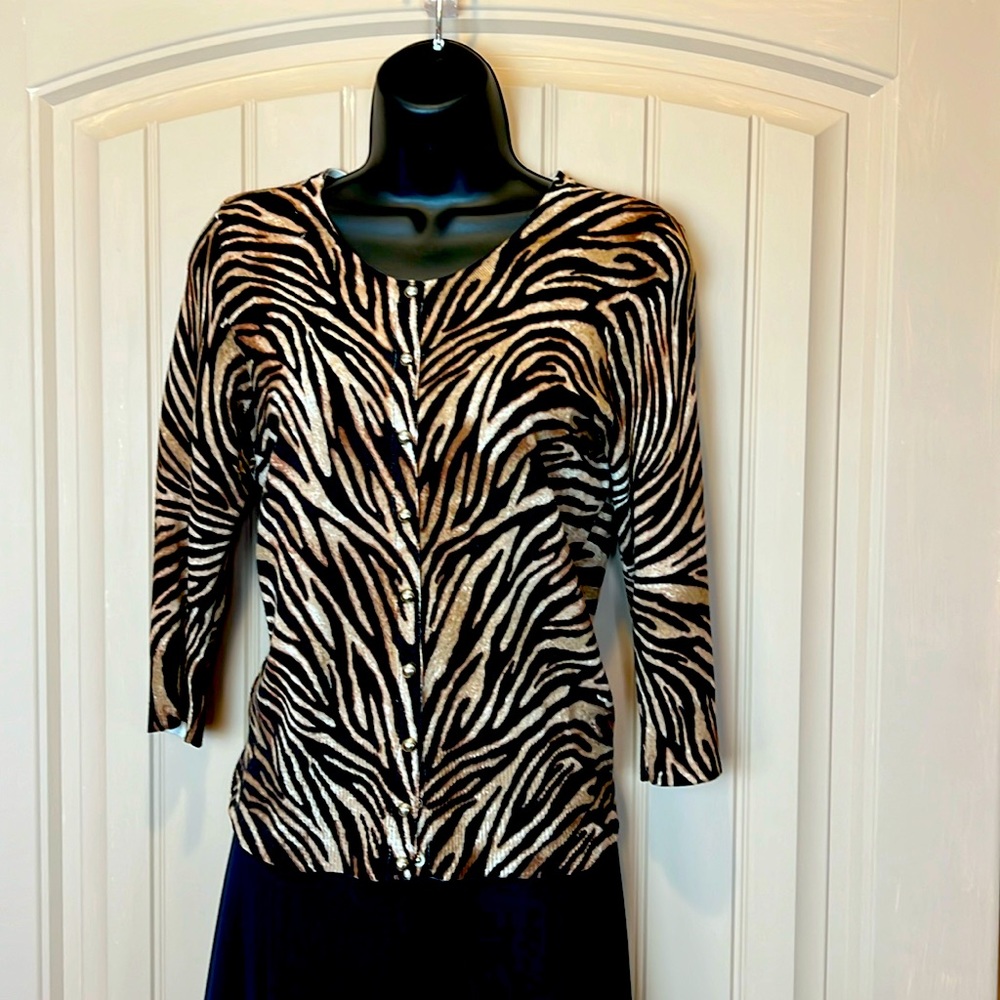 White House/Black Market animal print Cardigan